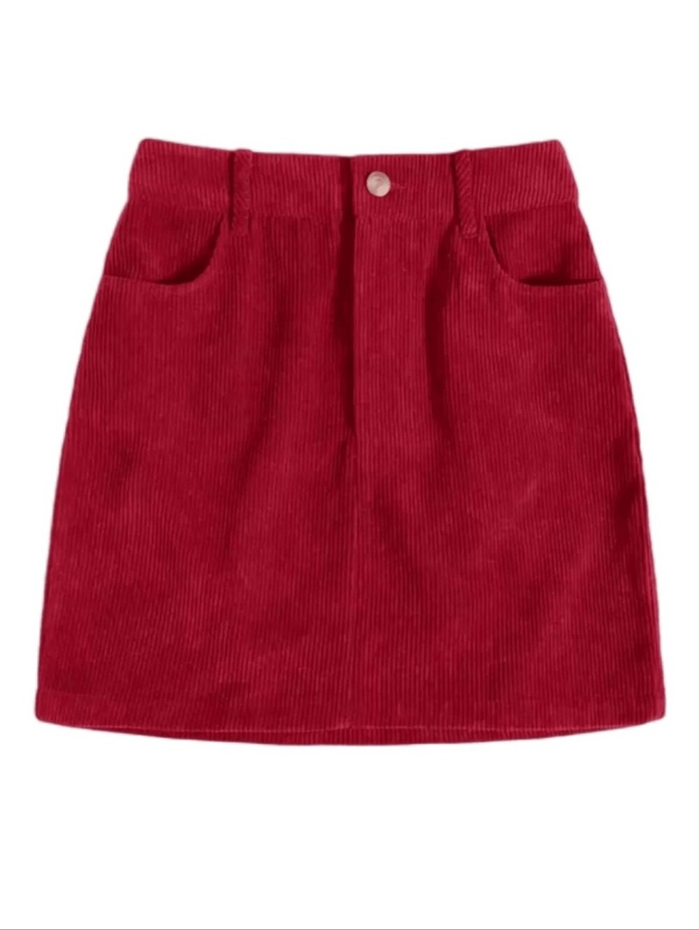 SHEIN Red Corduroy A-Line Women's Skirt